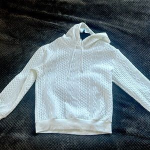 White cable knit detailing hoodie never worn